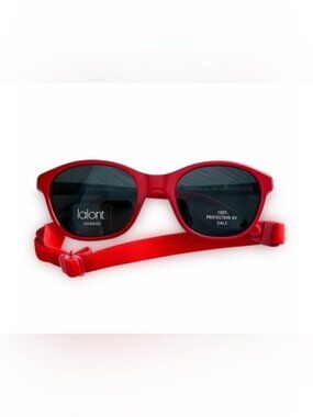 Lafont Equinoxe Red Kids Sunglasses - UV 400 - Minecraft like sides - w/ strap